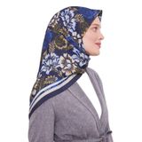 Lacivert Gül Desen Aura Eşarp