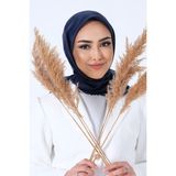 LACİVERT Harem Scarf Kristal Saten Eşarp - Lacivert - 100 x 100 cm