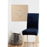 Lacivert Ipek Kadife Esnek Lastikli Sandalye Kılıfı Sandalye Örtüsü 1 Adet 45 x 45 x 60 Boyutunda - 45 x 45 cm