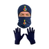 Lacivert Jandarma Yün Bere Ve Polar Boyunluk Ve Yün Eldiven Set Lacivert