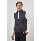 Lacivert Kapitone Dik Yaka Düz Garnisiz-Biyesiz Slim Fit Yelek 1009245150