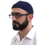 Lacivert Katlamalı Sade Desen Kışlık Kadife Takke Şapka