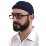 Lacivert Katlamalı Sade Desen Kışlık Orlon Takke Şapka