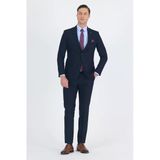 Lacivert Kırlangıç Yaka 6 Drop Slim Fit Tam Astar Esnek Takım Elbise 1001250011