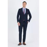 Lacivert Kırlangıç Yaka 6 Drop Slim Fit Tam Astar Esnek Takım Elbise 1001255011