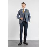 Lacivert Kırlangıç Yaka 6 Drop Slim Fit Tam Astar Esnek Takım Elbise 1001255174