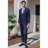 Lacivert Kırlangıç Yaka 6 Drop Slim Fit Tam Astar Esnek Takım Elbise 1001260169
