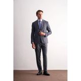 Lacivert Kırlangıç Yaka Çizgili 6 Drop Slim Fit Tam Astar Esnek Takım Elbise 1001255166