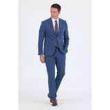 Lacivert Kırlangıç Yaka Örme Beli Lastikli 6 Drop Slim Fit Kelebek Astar Esnek Takım Elbise 1001250176