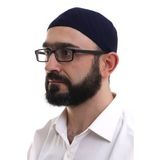 Lacivert Kışlık Çapraz Desenli Dokuma Takke