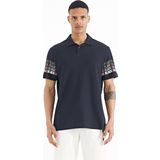 Lacivert Kol Baskı Detaylı Polo Yaka Standart Form Erkek T-shirt - 88240