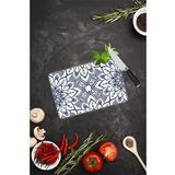 Lacivert Mandala Desenli Cam Kesme Tahtası| 20 Cm X 30 Cm