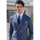 Lacivert-Mavi Desenli 7 Cm Kravat 1090260114