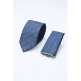 Lacivert-Mavi Desenli 7 Cm Kravat 1090260128