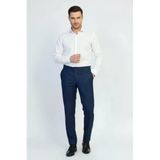 Lacivert Mikro Desenli Slim Fit Kumaş Pantolon-Wessi