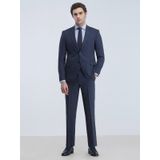 Lacivert Mikro Modern Fit Yün Karışımlı Takım Elbise