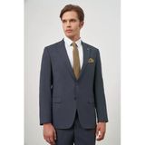 Lacivert Mono Yaka 6 Drop Comfort Fit Tam Astar Yünlü Takım Elbise 1001240189