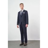 Lacivert Mono Yaka 6 Drop Comfort Fit Tam Astar Yünlü Takım Elbise 1001245167