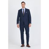 Lacivert Mono Yaka Bez Ayağı Tam Astar Pamuklu 4 Drop Comfort Fit Classic Takım Elbise 1001250178 - 52 - Koyu Lacivert