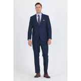 Lacivert Mono Yaka Bez Ayağı Tam Astar Pamuklu 4 Drop Comfort Fit Classic Takım Elbise 1001250178