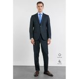 Lacivert Mono Yaka Esnek Bel 6 Drop Comfort Fit Tam Astar Esnek Takım Elbise 1001260151