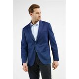 Lacivert Mono Yaka Kareli Desen Esnek 6 Drop Comfort Fit Classic Ceket 1002255153