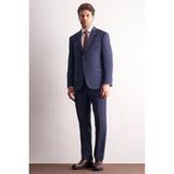 Lacivert Mono Yaka Kendinden Desenli Esnek Bel 4 Drop Comfort Fit Takım Elbise 1001255169