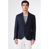 Lacivert Mono Yaka Slim Fit Erkek Ceket - 46