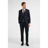 Lacivert Mono Yaka Yelekli 6 Drop Slim Fit Tam Astar Esnek Takım Elbise 1001255175