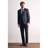 Lacivert Mono Yaka Yelekli 6 Drop Slim Fit Tam Astar Esnek Takım Elbise 1001255186
