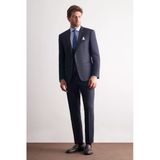 Lacivert Mono Yaka Yelekli 6 Drop Slim Fit Tam Astar Esnek Takım Elbise 1001260186