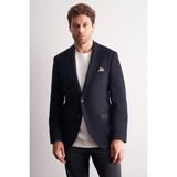 Lacivert Mono Yaka Yünlü 6 Drop Comfort Fit Classic Ceket 1002255150