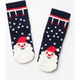 Lacivert Noel Baba Desenli Kız Çocuk Yılbaşı Çorap - 1 - 3 Yaş - 002 - Lacivert