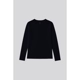 Lacivert O Yaka Standart Fit Uzun Kollu Basic Kadın T-Shirt - 97312 - XL