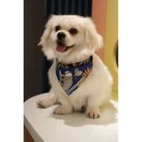 Lacivert Orman Desenli Köpek Fular, Küçük Boy