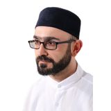 Lacivert Petek Kareli Kadife Kalıp Namaz Takkesi Lacivert 60