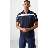 Lacivert Polyester Nefes Alan Dokulu İnce Esnek Standart Fit Polo Yaka Erkek Performans T-Shirt - 88