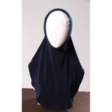 Lacivert Pratik Hazır Geçmeli Genç Tesettür Bone Sandy Kumaş Düz Hijab 2312_02