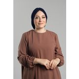 Lacivert Pratik Hazır Geçmeli Tesettür Bone Sandy Büzgülü Salaş 2119_02