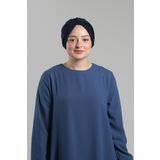 Lacivert Pratik Hazır Geçmeli Tesettür Bone Sandy Pileli Salaş 2121_02