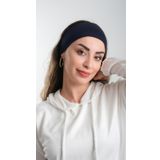 Lacivert Pratik Hazır Geçmeli Tesettür Bone Viskon Kumaş Sade 3007_02