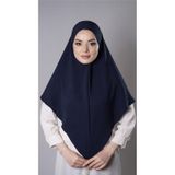Lacivert Pratik Hazır Geçmeli Tesettür Eşarp Aerobin Kumaş Düz Hijab 2309_02