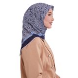 Lacivert Puzzle Desen Soft Eşarp