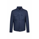 Lacivert Regular Fit Bebe Yaka Yünlü Kaşe Mont - XL