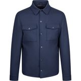 Lacivert Regular Fit Bebe Yaka Yünlü Kaşe Mont - XS