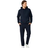 Lacivert Regular Fit Kapüşonlu Cepli Sweatshirt Düz Paça Erkek Eşofman Takımı XL