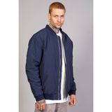 Lacivert Regular Fit /krinkıl Kumaş Içi Kapitone Pilot Erkek Ceket (Ilkbahar-Sonbahar-Kış)