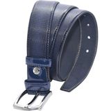 Lacivert Rugan Suni Deri Desenli 3.5 Cm.lik Klasik Kemer - 8005-80 - 105 cm