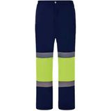 Lacivert Sarı Softshell Kumaş Teknik Kontrast Pantolon Turuncu