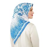 Lacivert Sazlık Desen Trend Twill Eşarp